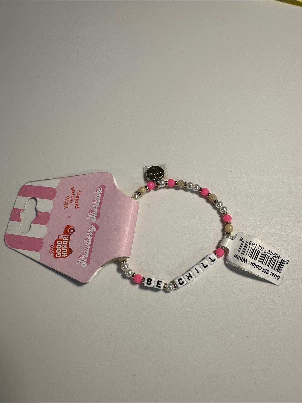 Little Words Project Strawberry Shortcake BE CHILL Bracelet Size Small NWT